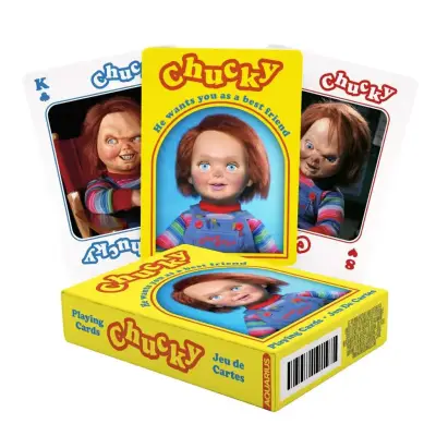 Figurine chucky playing cards